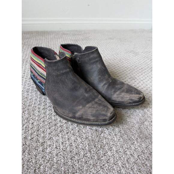 Roper Shoes - Roper Serape Heel Southwestern Cowboy Boots Western Booties Cowgirl Snip Toe